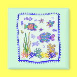 Tropical Fish Quilt magnets