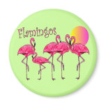 Tropical Flamingo Art Gifts Magnets