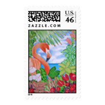 Tropical Flamingo Stamp