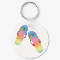 Tropical Flip Flops 1 keychains by ElainePlesser Tropical Flip Flops 1 keychains