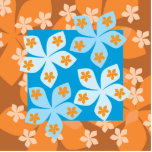 Tropical Floral Pattern. Blue and Orange. Photo Cut Out
