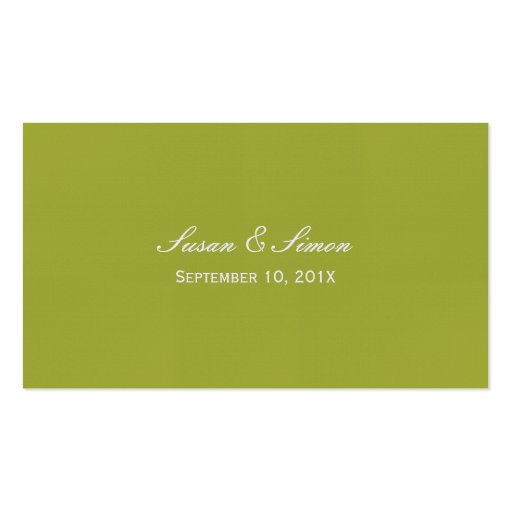 Tropical Floral Place Card - Green and Yellow Business Card (back side)