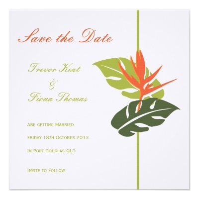 Tropical Floral Save the Date Personalized Invites