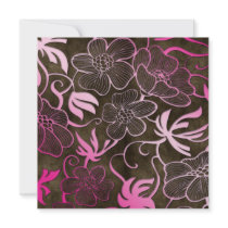 Tropical Floral Wedding Invite Vintage Baby Pink