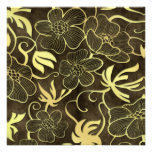 Tropical Floral Wedding Invite Vintage Yellow