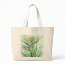 Tropical Flower Bird Of Paradise Painting - Multi Tote Bag
