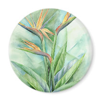 Tropical Flower Bird Of Paradise Painting - Multi magnets by JUDERM Tropical Flower Bird Of Paradise Painting - Multi magnets