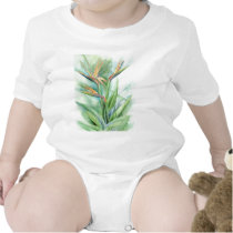 Tropical Flower Bird Of Paradise Painting - Multi t-shirts