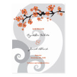 Tropical Flower Fusion Swirl Save Date Postcard