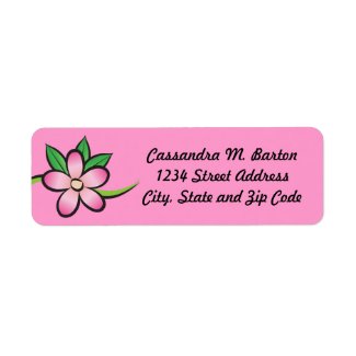 Tropical Flower Pink Return Address Label