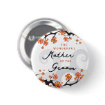 Tropical Flower Swirl Wedding Name Tag / Button