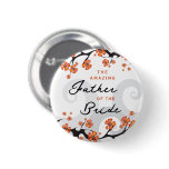 Tropical Flower Swirl Wedding Name Tag / Button buttons