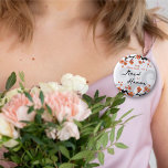 Tropical Flower Swirl Wedding Name Tag / Button buttons