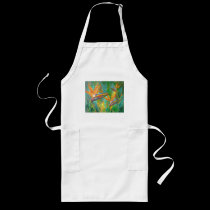 Tropical Flowers Birds Of Paradise Painting aprons