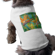Tropical Flowers Birds Of Paradise Painting Pet T-shirt