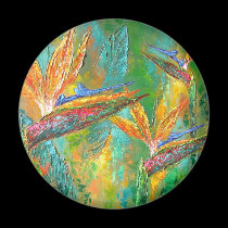 Tropical Flowers Birds Of Paradise Painting magnets