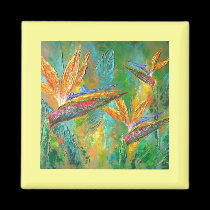 Tropical Flowers Birds Of Paradise Painting magnets