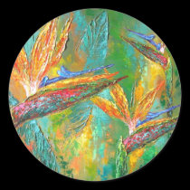 Tropical Flowers Birds Of Paradise Painting stickers