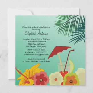 Tropical Flowers Bridal Shower Invitation invitation