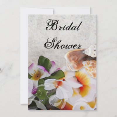 Tropical Flowers Bridal Shower Invitations