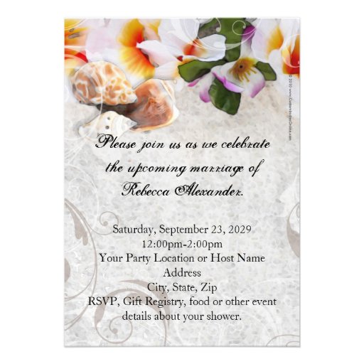 Tropical Flowers Bridal Shower Invitations