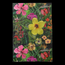 Tropical Flowers kitchen towels