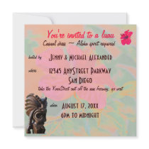 Tropical Flowers Luau Personalized Invitations