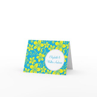 Tropical Flowers Note Card card