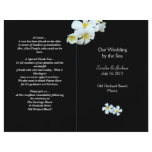 Tropical Flowers on Black Wedding Program Template Flyers