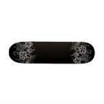 Tropical Flowers Pattern Grey & Black Skate Decks