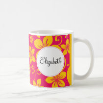 Tropical Flowers Personalized Mug