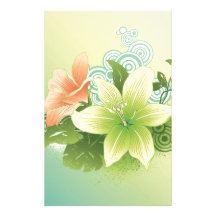 Tropical Flowers Personalized Stationery
