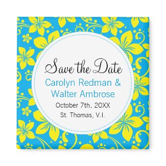 Tropical Flowers Save the Date Magnet magnet