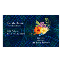 Tropical Flowers & Vines Business Card
