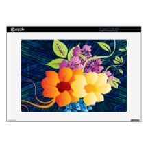 Tropical Flowers & Vines Decal For Laptop