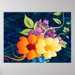 Tropical Flowers & Vines Poster