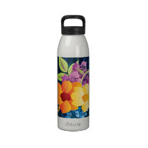 Tropical Flowers & Vines Reusable Water Bottle