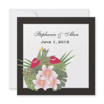 Tropical Flowers Wedding Invitation