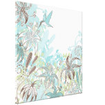 Tropical Flowers with Hummingbird canvas prints