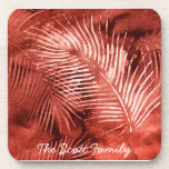 Tropical foliage Red coasters cork coasters