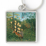 Tropical Forest – Battling Tiger and Buffalo Key Chain