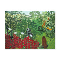 Tropical Forest with Monkeys postcards by VintagePets Tropical Forest with Monkeys postcards