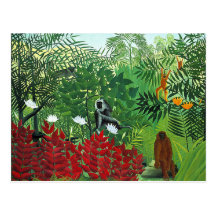 Tropical Forest with Monkeys Postcards
