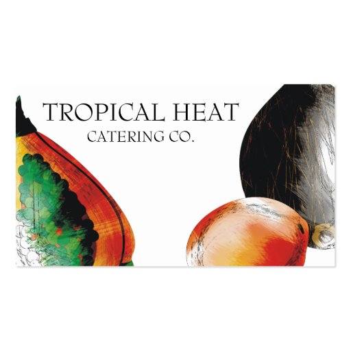 tropical fruit papaya chef catering business cards