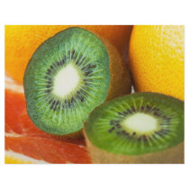 Tropical fruits: kiwi and grapefruit flyer design