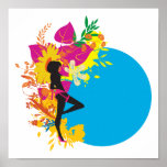 tropical girl vector design poster