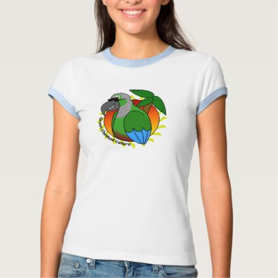 Tropical Green Cheeked Conure TShirt by MenagerieMayhem
