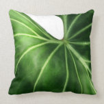 Tropical Green Leaf Throw Pillow pillows