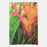 Tropical Hawaiian Heliconia Flowers Hand Towels