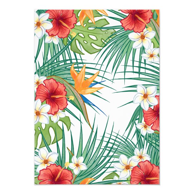 Tropical Hawaiian Hibiscus Wedding Celebration Card
